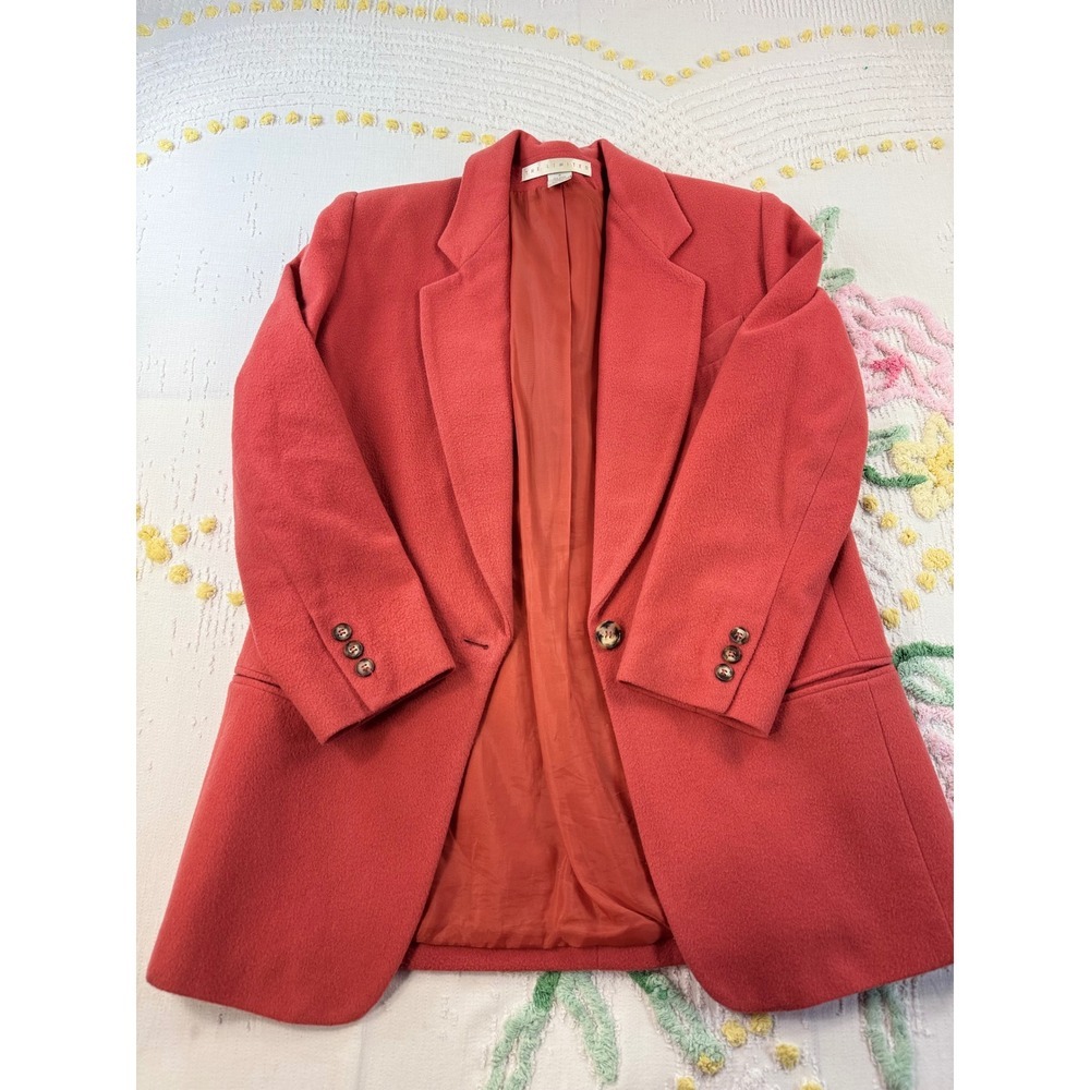 The Limited Wool Cashmere Blend Blazer Jacket Coral Pink Vintage Oversized Sz M - Picture 8 of 9